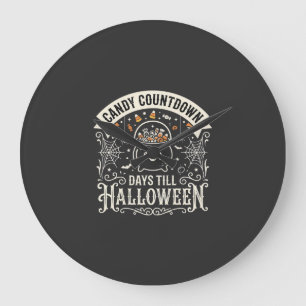 Süßigkeiten Countdown Halloween Vektordesign Große Wanduhr