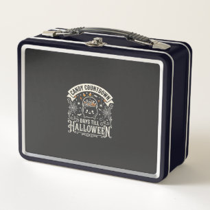 Süßigkeiten Countdown Halloween Vektordesign Metall Brotdose