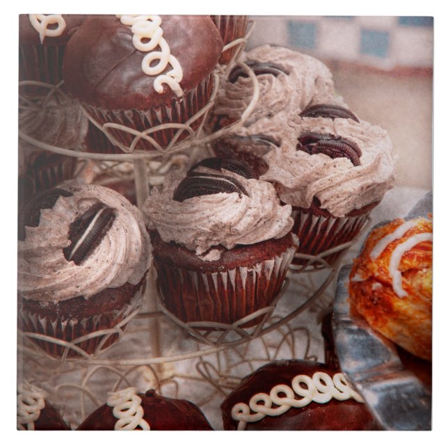 Süßigkeiten - Cupcake - Cupcake-Berg Fliese (Vorderseite)