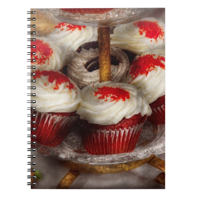 Süßigkeiten - Cupcake - Rotsamt-Kuchen Notizblock (Vorderseite)
