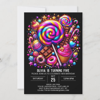 Süßigkeiten Custom Candyland Digital Geburtstag Einladung