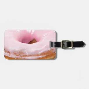 Süßigkeiten Dessert Essen Rosa Glasierter Donut Gepäckanhänger