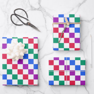 Süßigkeiten-Diagonal-Kontrollmuster Geschenkpapier Set