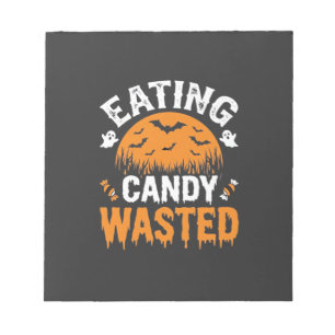 Süßigkeiten Essen Verschwendetes Halloween-Design_ Notizblock