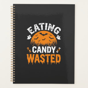 Süßigkeiten Essen Verschwendetes Halloween-Design_ Planer