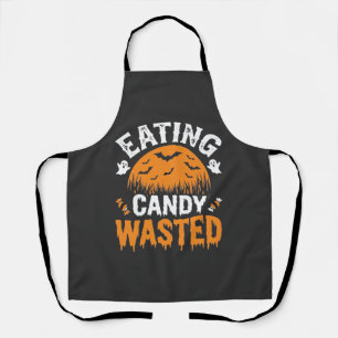 Süßigkeiten Essen Verschwendetes Halloween-Design_ Schürze