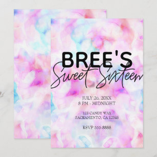 Süßigkeiten-Farben Wasserfarben Glamouröse Sweet 1 Einladung