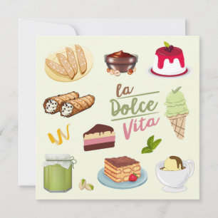 Süßigkeiten für italienische Desserts Karte