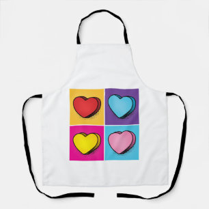 Süßigkeiten-Herz-Herzen Pop-Art Valentinstag Schürze