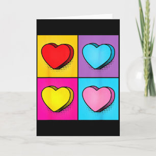 Süßigkeiten-Herz-Pop-Art-Valentinstag-Grafik  Karte