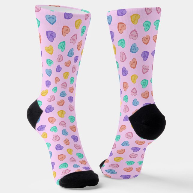 Süßigkeiten-Herzen Socken (Gewinkelt)
