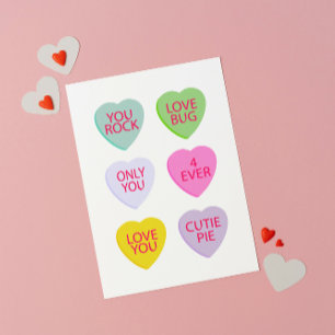 Süßigkeiten-Herzen Valentinskarte Feiertagskarte