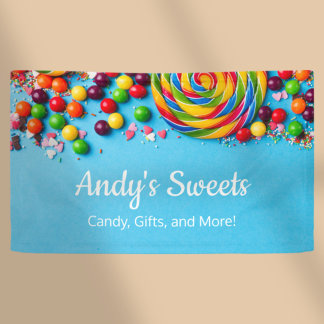 Süßigkeiten im Candy Shop für Spaß und Farben Banner