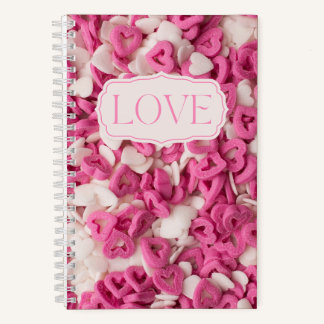 Süßigkeiten in Rosa und Weiß Notizbuch
