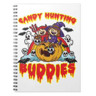 Süßigkeiten jagende Buddies Halloween-Zwillinge-Ko Notizblock