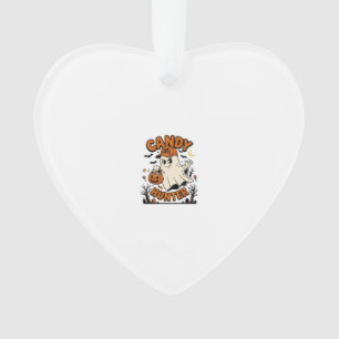 Süßigkeiten-Jäger Halloween-Geist-Kürbis-Eimer_1 Ornament