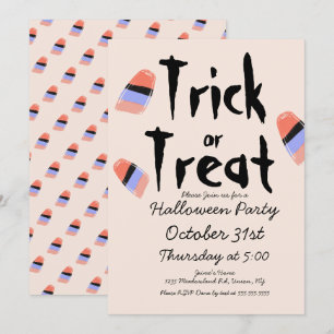 Süßigkeiten-Kostüm-Skizze zum Trick or Treat Einladung