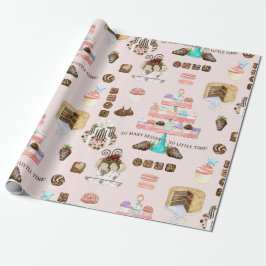 Süßigkeiten Leckereien Cupcakes Schokolade auf Kuc Geschenkpapier