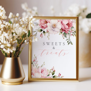 Süßigkeiten Leckereien Elegantes rosa Blumenstrauß Fotodruck