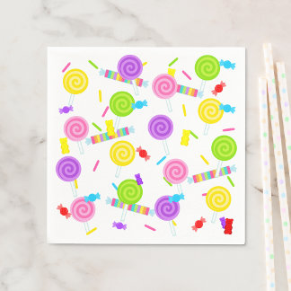 Süßigkeiten Leckereien und Lollipops Papier Napkin Serviette