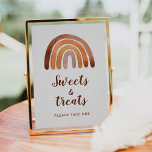 Süßigkeiten & Leckereien Wasserfarben Rainbow Kind Poster<br><div class="desc">Whimsical Aquarell erdigen Ton Moderne Boho Regenbogen Babydusche Süßigkeiten und Leckereien signieren. Personalisierbar!</div>