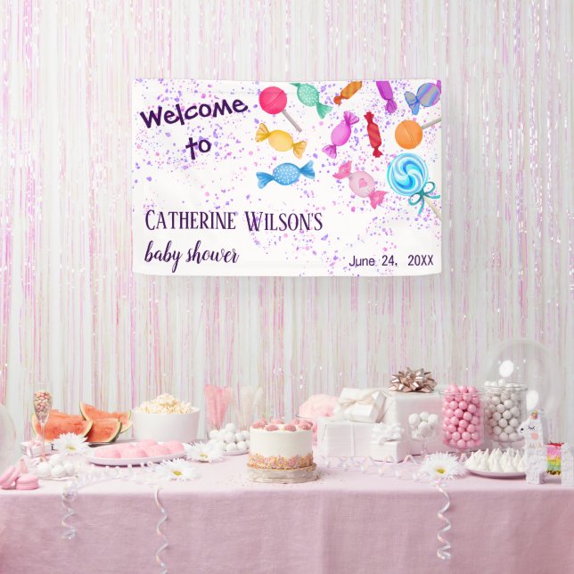 Süßigkeiten Lollipops Mutter zur Kinderdusche Banner (Party)