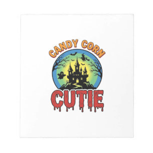 Süßigkeiten-Mais-Schatz Vintage-Halloween-Burg-Des Notizblock