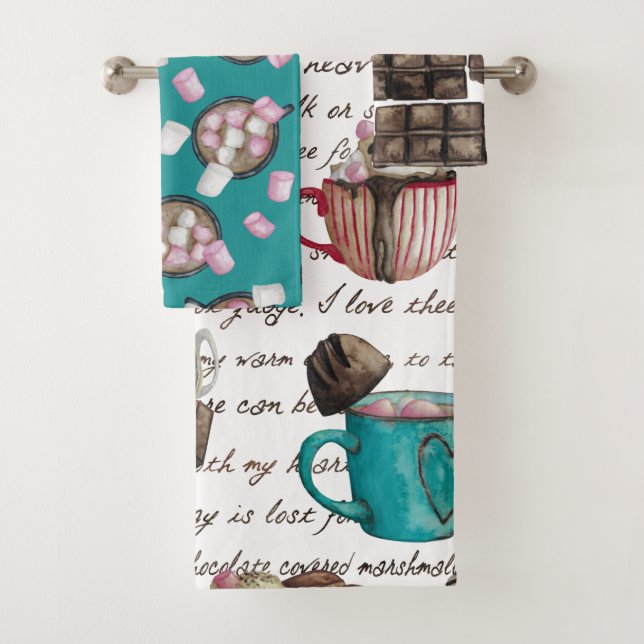 Süßigkeiten mit heißer Schokoladenküche und Scroll Badhandtuch Set (Insitu)