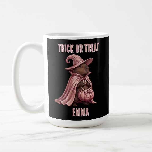 Süßigkeiten oder Saures Capybara Hexe Kaffeetasse (Links)