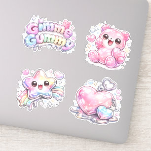 Süßigkeiten Pastell Gummibär & Y2K Kawaii Aufkleber