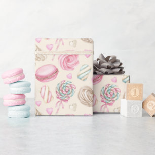 Süßigkeiten Pink-Aquarellmuster Geschenkpapier