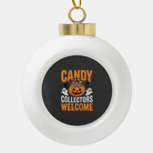 Süßigkeiten Sammler Willkommen Halloween Kürbis Keramik Kugel-Ornament