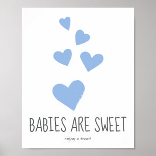 Süßigkeiten-Tafel-Schild 'Blue Hearts Sweet Treats Poster