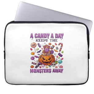 Süßigkeiten-Tag Hält Monster Halloween-Kürbis Fern Laptopschutzhülle