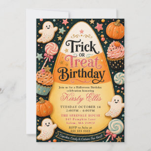 Süßigkeiten-Trick-or-Treat-Geburtstag Einladung