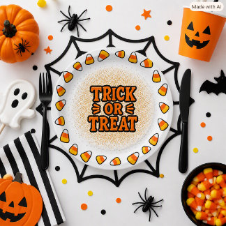Süßigkeiten-Trick-or-Treat-Halloween-Papierplatte Pappteller