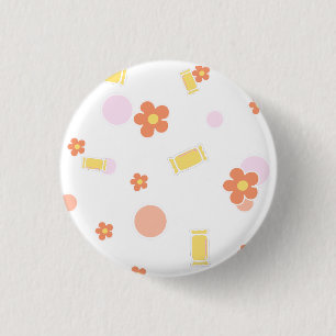 Süßigkeiten und Blumen Button