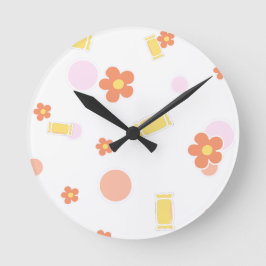 Süßigkeiten und Blumen Runde Wanduhr