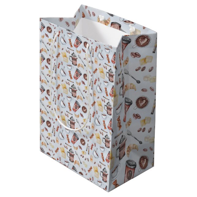 Süßigkeiten und Kaffee Mittlere Geschenktüte (Rückseite Schrägansicht)