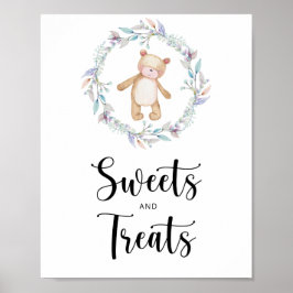 Süßigkeiten und Leckereien Babydusche Poster