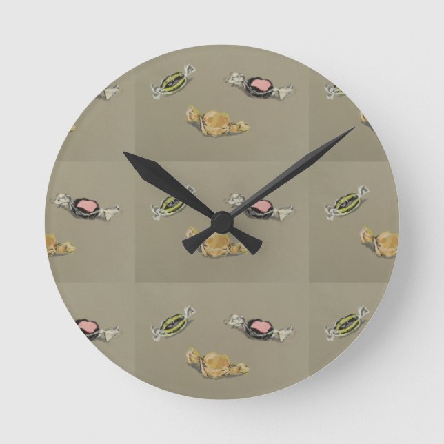 Süßigkeiten und Süßigkeiten Runde Wanduhr (Vorderseite)