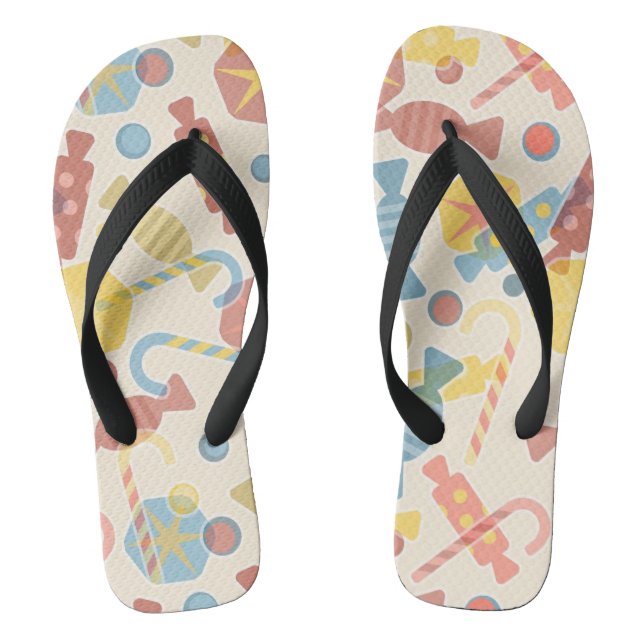 Süßigkeiten und Süßigkeits-Muster Flip Flops (Fußbett)