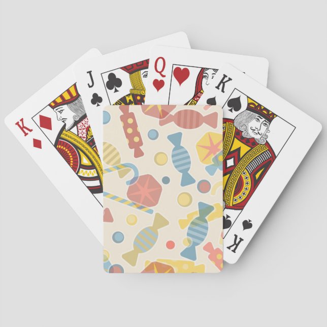 Süßigkeiten und Süßigkeits-Muster Spielkarten (Rückseite)