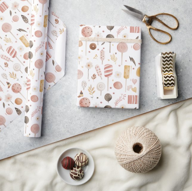 Süßigkeiten und Weihnachten Geschenkpapier (Kunsthandwerk)