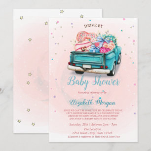 Süßigkeiten von Aquarell mit Babydusche Einladung