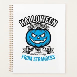 Süßigkeiten von Fremden zu Halloween Vintage-Kürbi Planer
