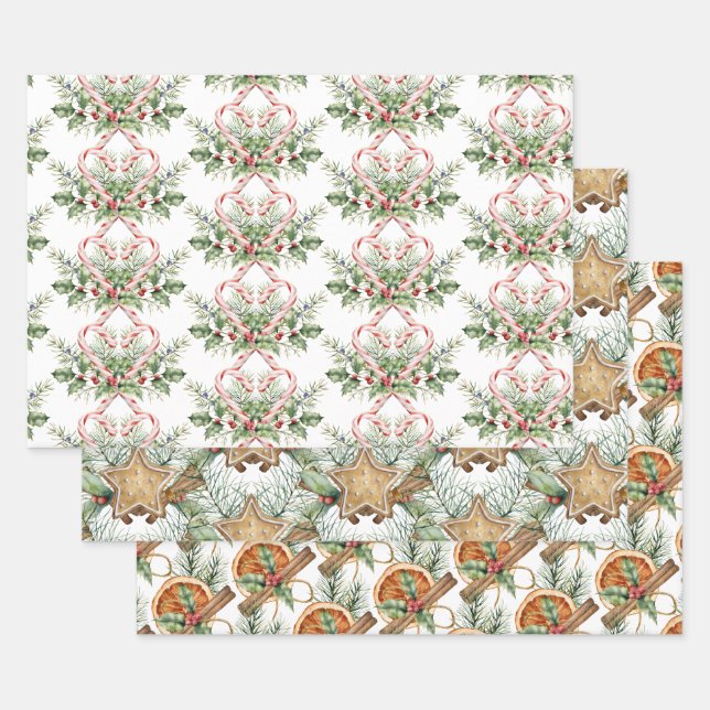 Süßigkeiten-Wrapping-Papier-Flachblatt-Set 3 Geschenkpapier Set (Set)