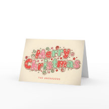 Süßigkeitenladen Retro Schrift Frohe Weihnachten