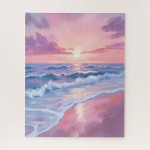 Süßigkeitenstrand   Rosa Ozeanwellen Malerei