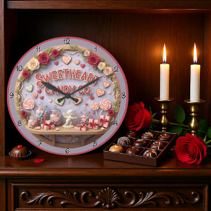 Süßigkeitenunternehmen Valentine von Sweetheart Große Wanduhr